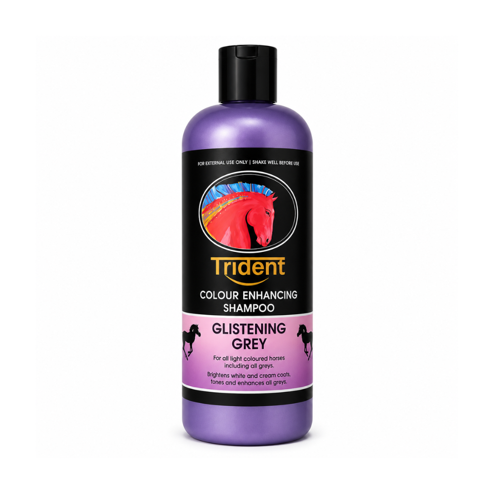 Trident Colour Enhancing Shampoo bottle for horses on a white background